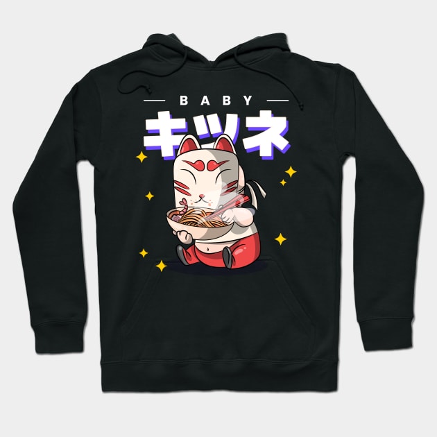 baby cat eat ramen cool design Hoodie by tedd